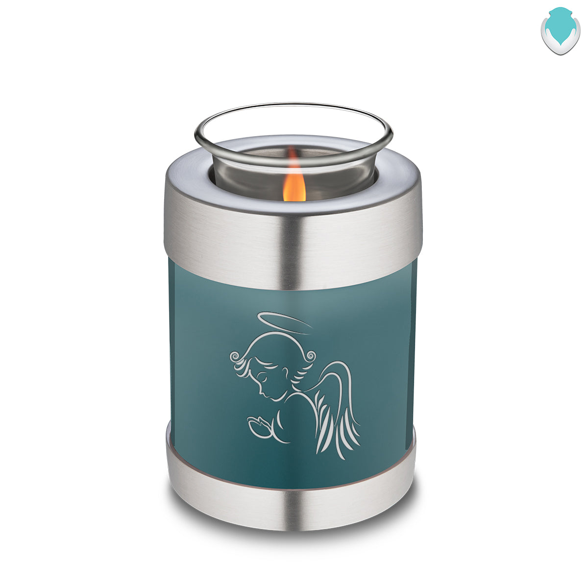 Candle Holder Embrace Teal Angel Cremation Urn
