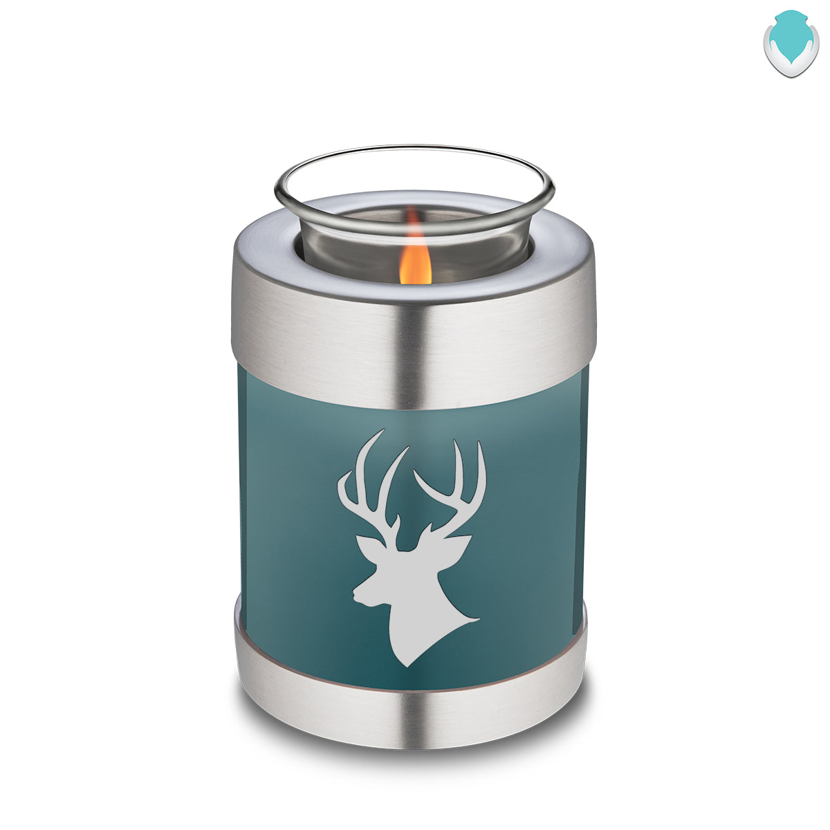 Candle Holder Embrace Teal Deer Cremation Urn