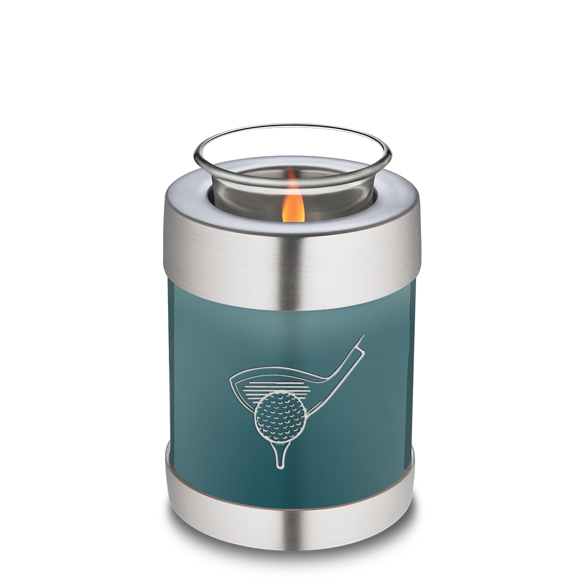 Candle Holder Embrace Teal Golf Cremation Urn