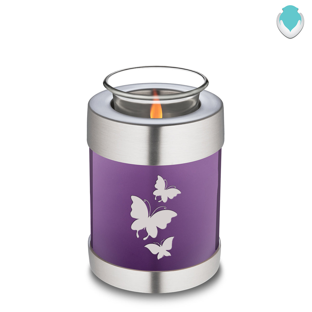 Candle Holder Embrace Purple Butterfly Cremation Urn