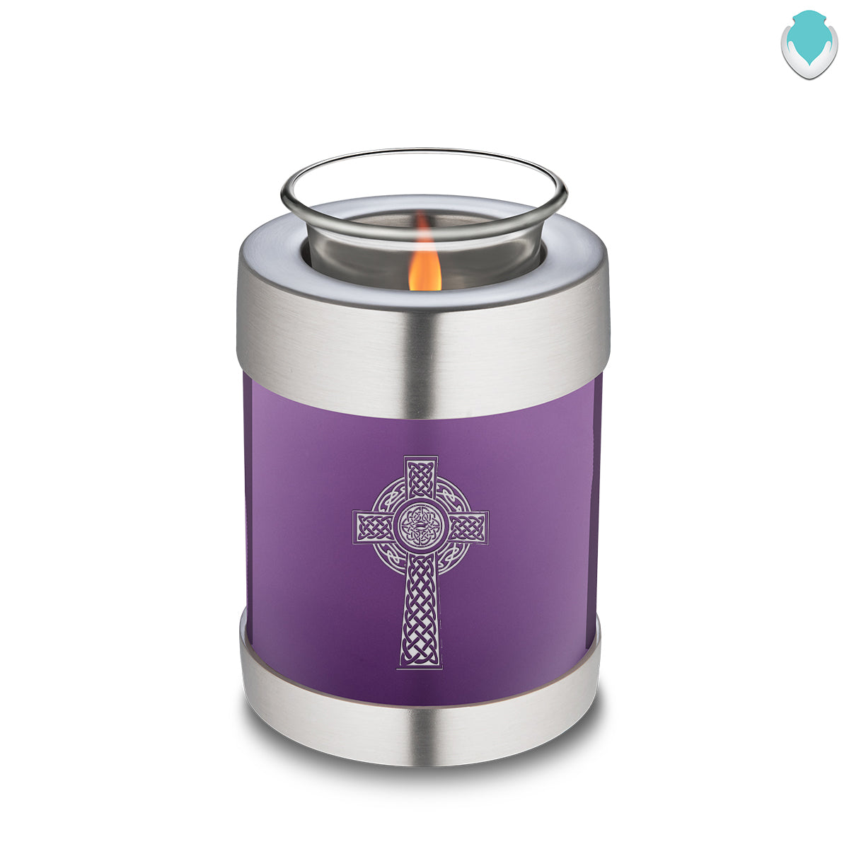 Candle Holder Embrace Purple Celtic Cross Cremation Urn