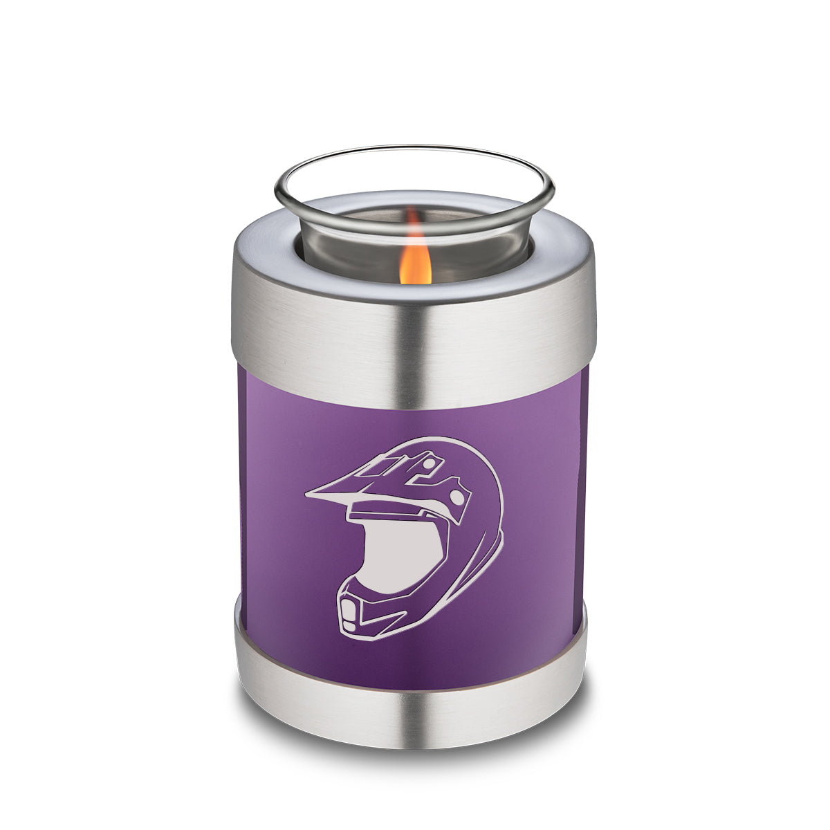 Candle Holder Embrace Purple Dirt Bike Cremation Urn