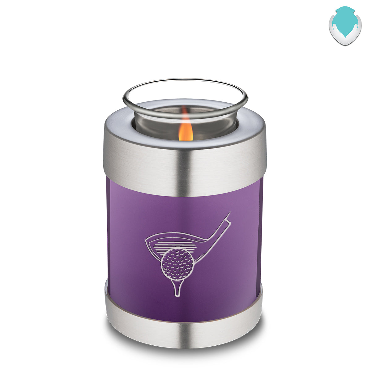 Candle Holder Embrace Purple Golf Cremation Urn