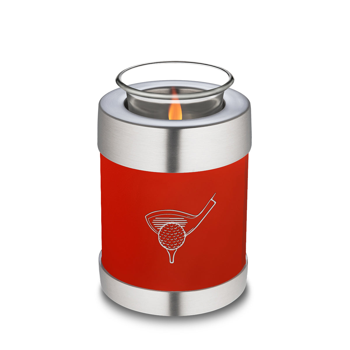 Candle Holder Embrace Bright Red Golfer Cremation Urn