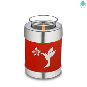 Candle Holder Embrace Bright Red Hummingbird Cremation Urn
