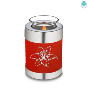 Candle Holder Embrace Bright Red Lily Cremation Urn