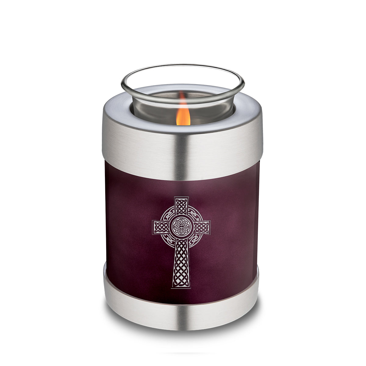 Candle Holder Embrace Cherry Purple Celtic Cross Cremation Urn