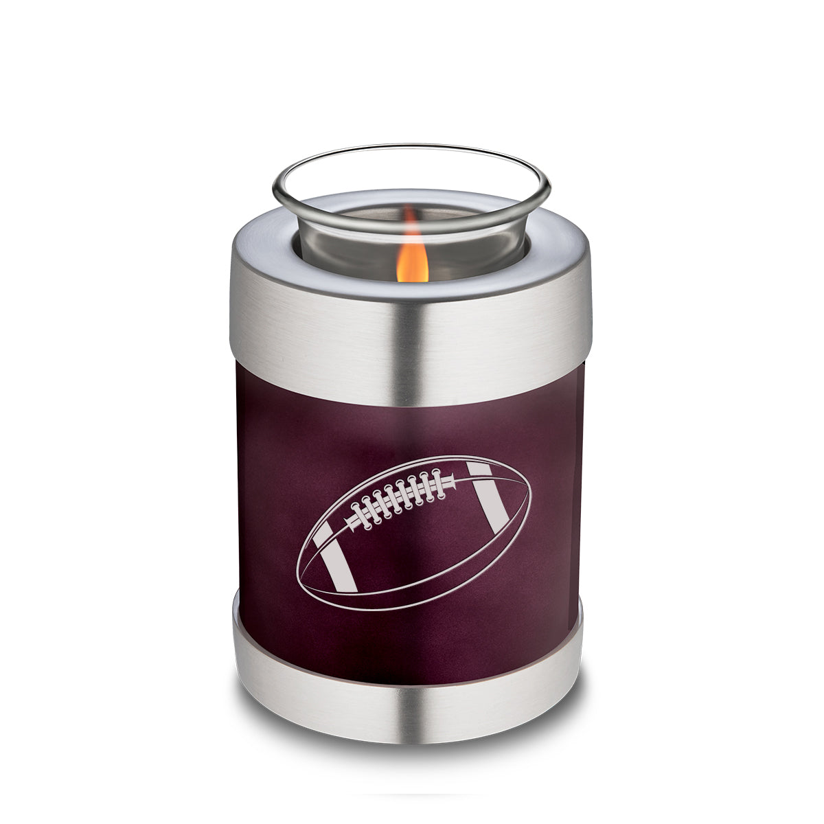 Candle Holder Embrace Cherry Purple Football Cremation Urn