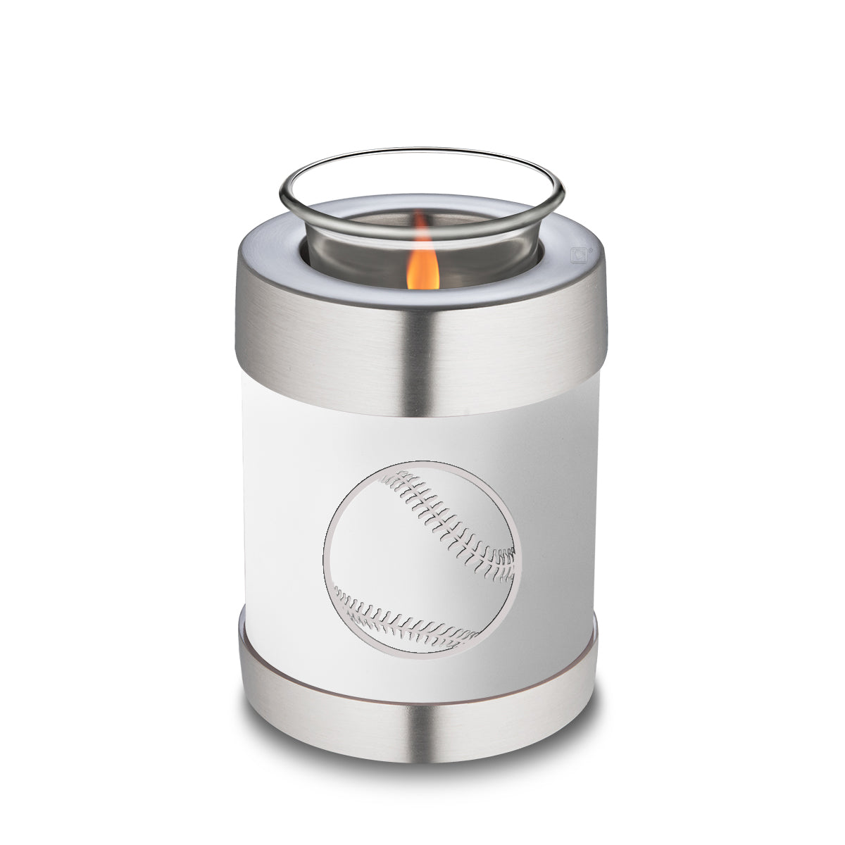 Candle Holder Embrace White Baseball Cremation Urn
