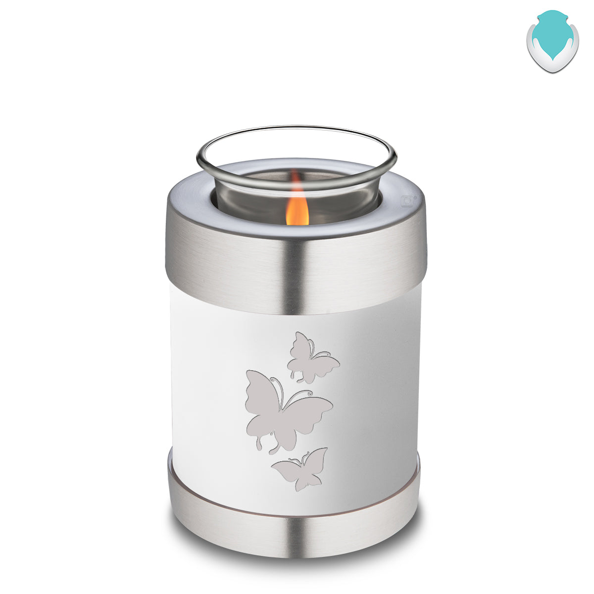 Candle Holder Embrace White Butterfly Cremation Urn