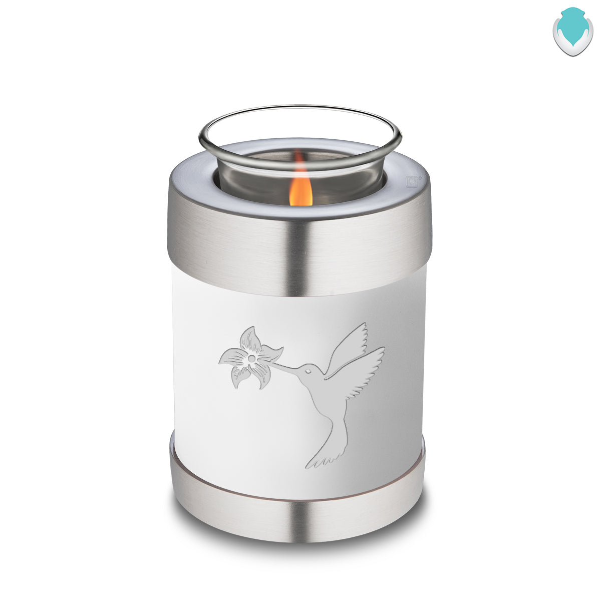 Candle Holder Embrace White Hummingbird Cremation Urn