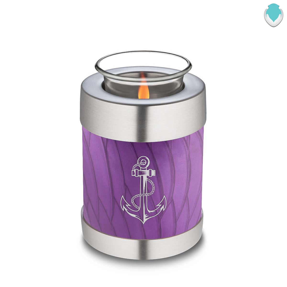 Candle Holder Embrace Pearl Purple Anchor Cremation Urn