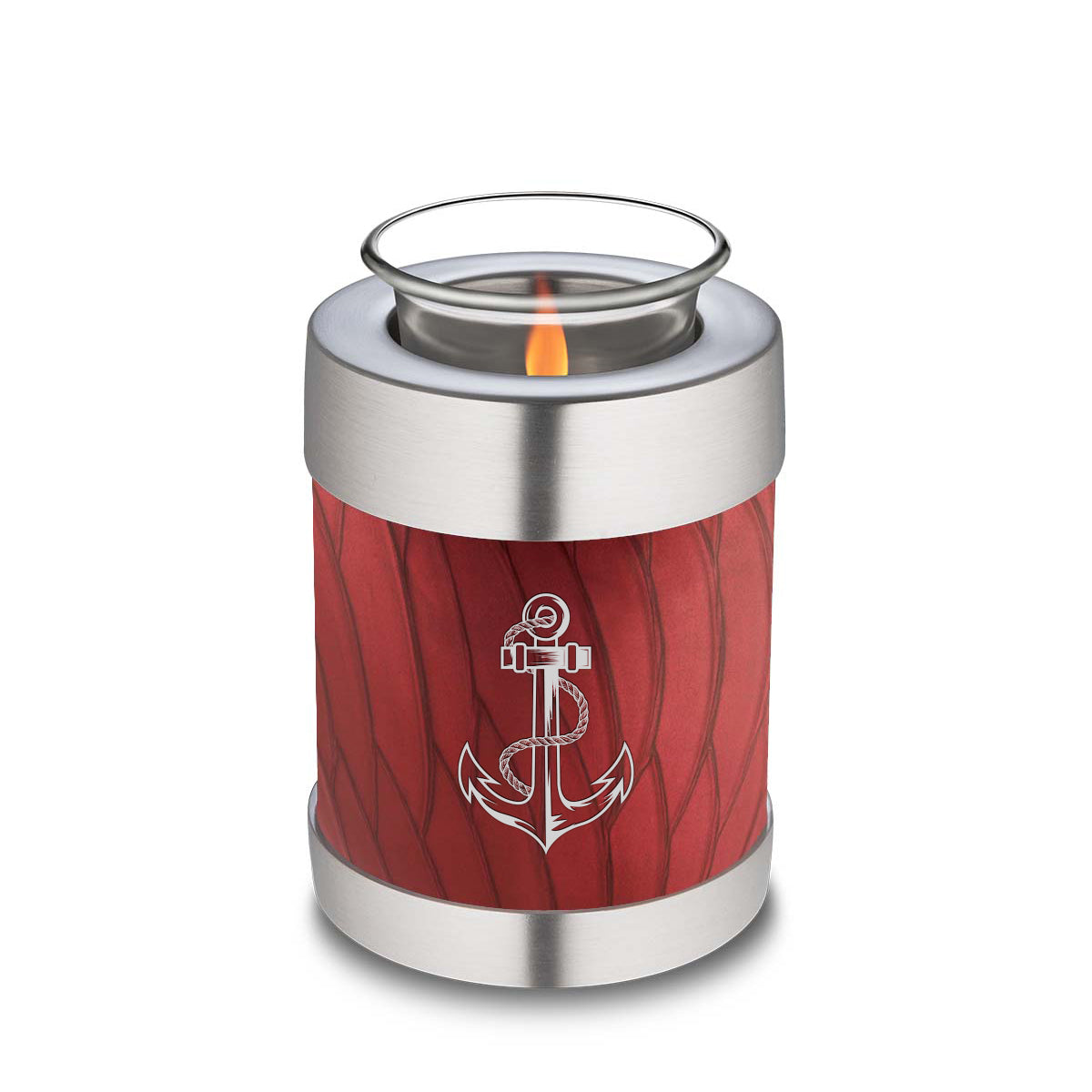 Candle Holder Embrace Pearl Candy Red Anchor Cremation Urn
