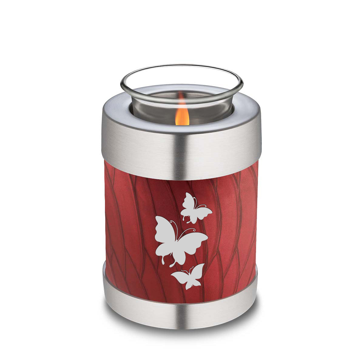 Candle Holder Embrace Pearl Candy Red Butterfly Cremation Urn