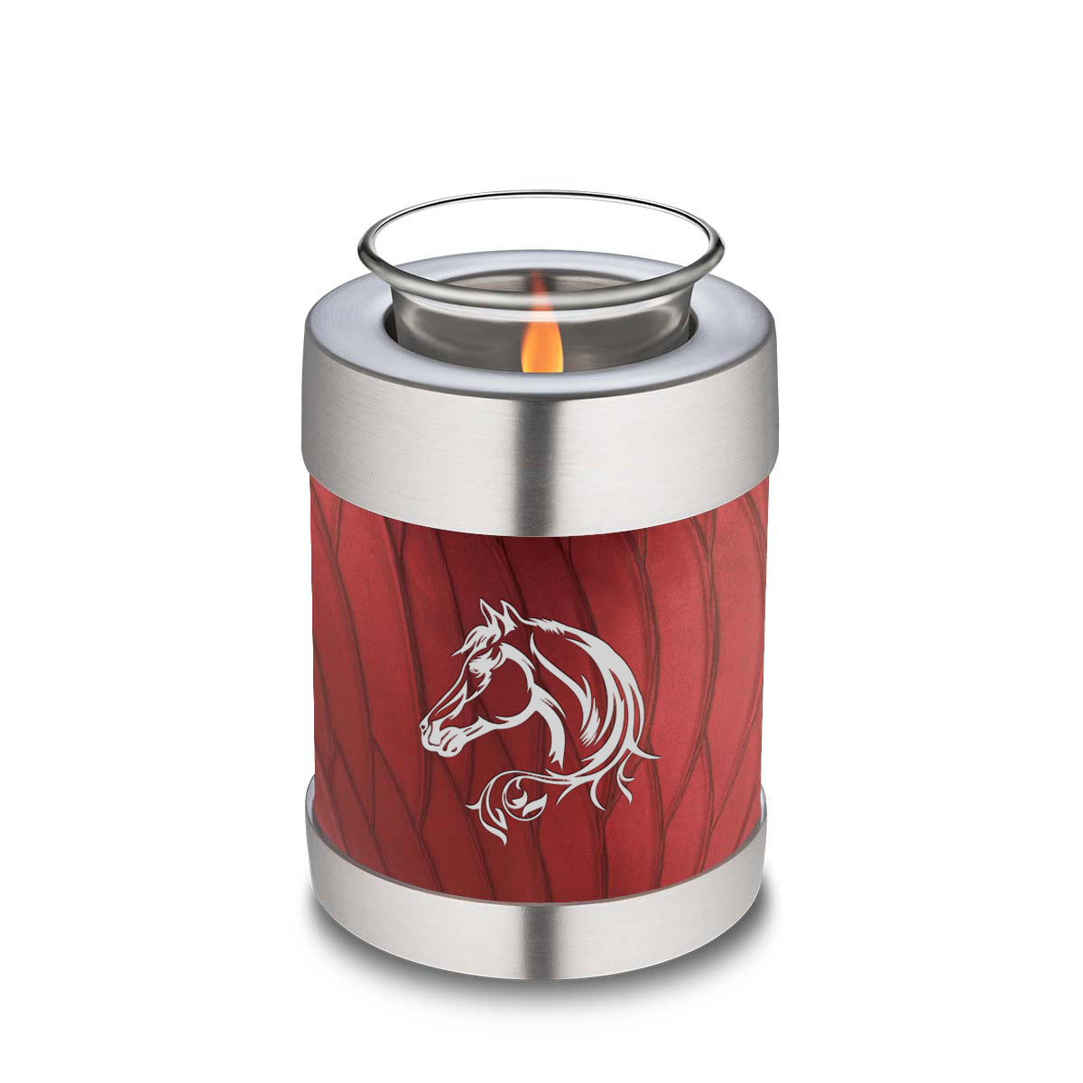 Candle Holder Embrace Pearl Candy Red Horse Cremation Urn