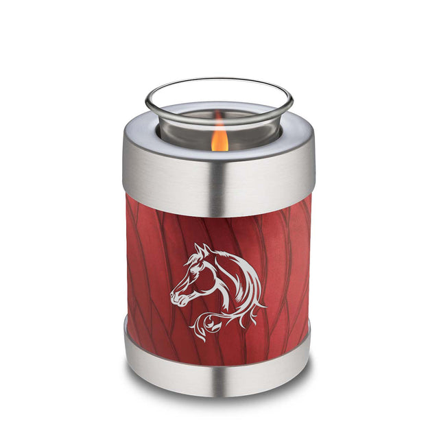 Candle Holder Embrace Pearl Candy Red Horse Cremation Urn