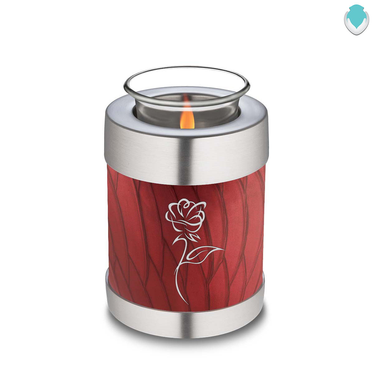 Candle Holder Embrace Pearl Candy Red Rose Cremation Urn