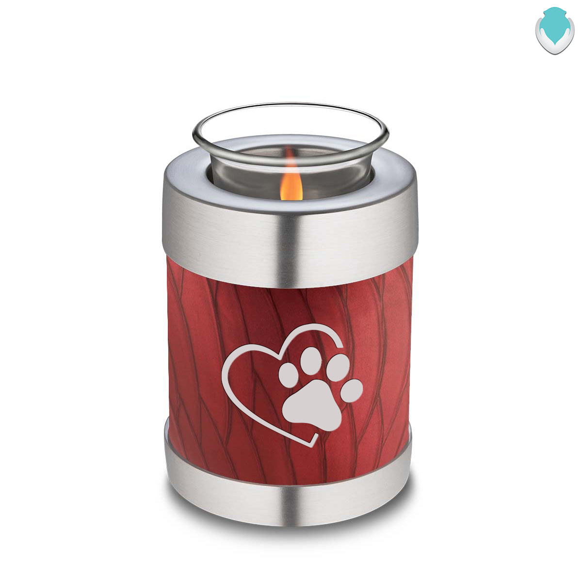 Candle Holder Embrace Pearl Candy Red Single Paw Heart Pet Cremation Urn