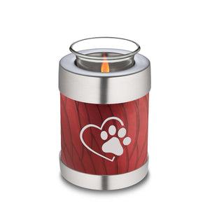 Candle Holder Embrace Pearl Candy Red Single Paw Heart Pet Cremation Urn