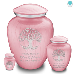 Medium Embrace Pearl Light Pink Tree of Life Cremation Urn