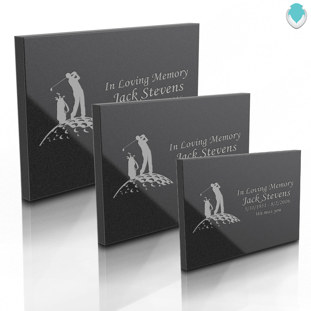 Custom Engraved Black Granite Plaque - Horizontal