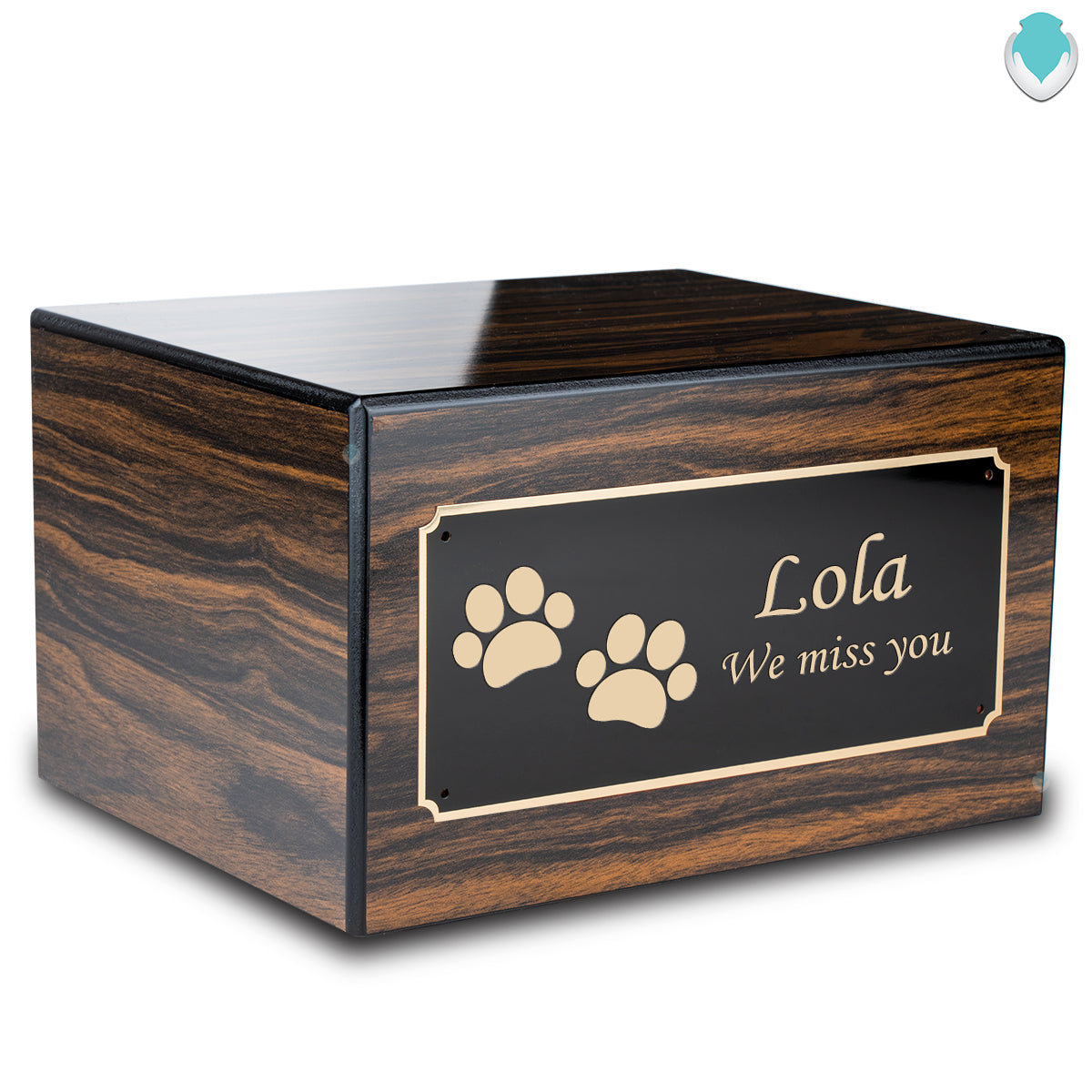 Heritage Espresso Walking Paws Large Pet Cremation Box Urn