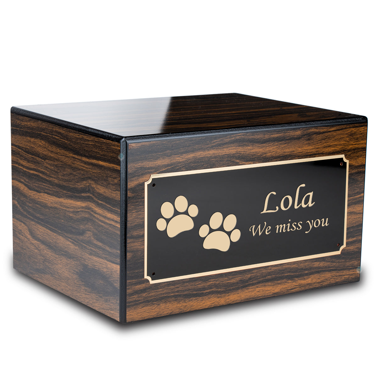 Heritage Espresso Walking Paws Large Pet Cremation Box Urn