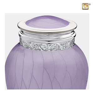 Medium Blessing Pearl Lavender Silver Cremation Urn