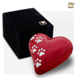 LovePawsª Heart Pearlesecent Red Keepsake Pet Cremation Urn