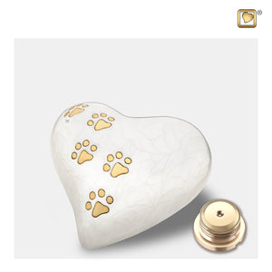LovePawsª Heart Pearlesecent White Keepsake Pet Cremation Urn