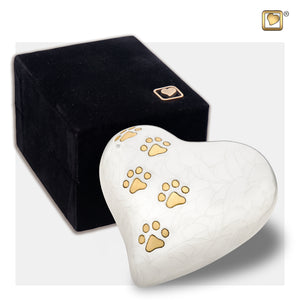 LovePawsª Heart Pearlesecent White Keepsake Pet Cremation Urn