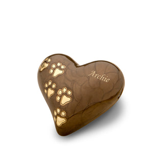 LovePawsª Heart Pearlesecent Bronze Keepsake Pet Cremation Urn