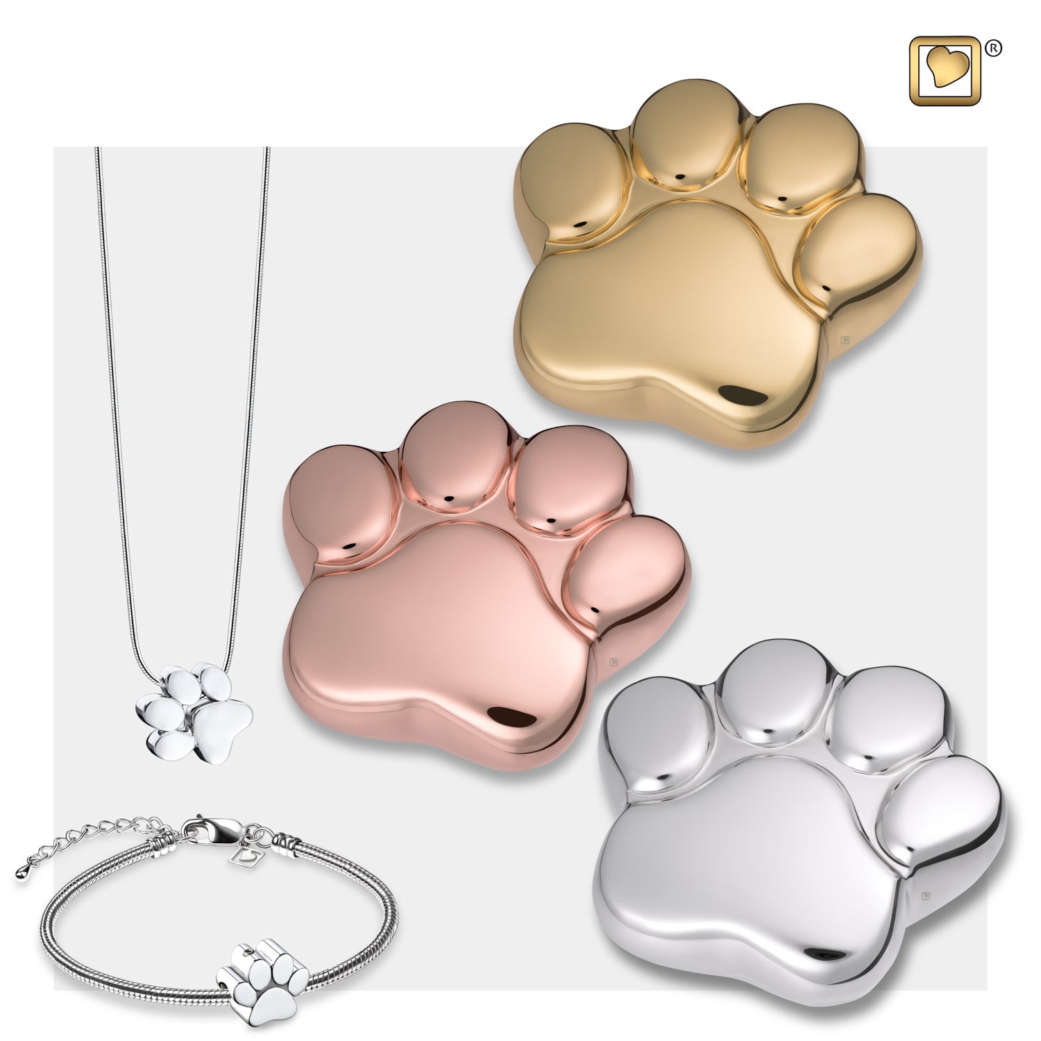 LovePaw Shiny Rose Gold Keepsake Pet Cremation Urn