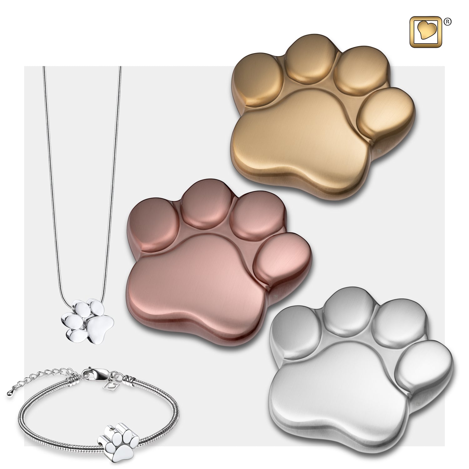 LovePaw Brushed Brass Keepsake Pet Cremation Urn