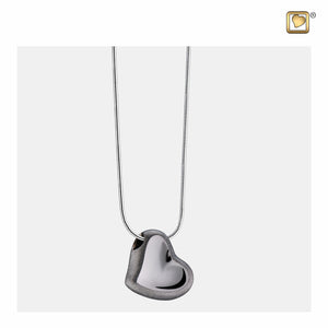 Leaning Heartª Two Tone Ruthenium Plated Sterling Silver Cremation Pendant