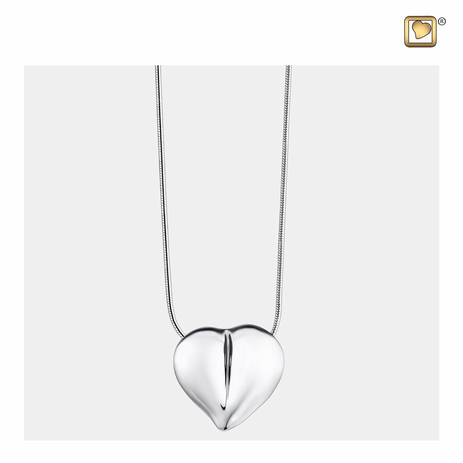 LoveHeartª Rhodium Plated Sterling Silver Cremation Pendant