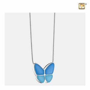 Wings of Hopeª Blue Butterfly Sterling Silver Cremation Pendant
