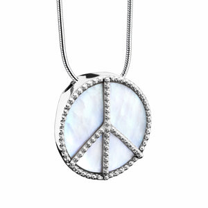 Peaceª Mother of Pearl Sterling Silver Cremation Pendant