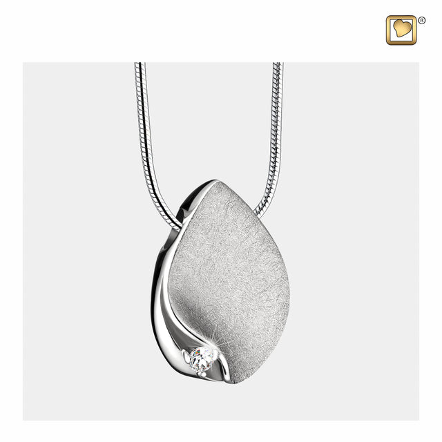 TearDropª with Crystal Pendant Sterling Silver Cremation Jewelry