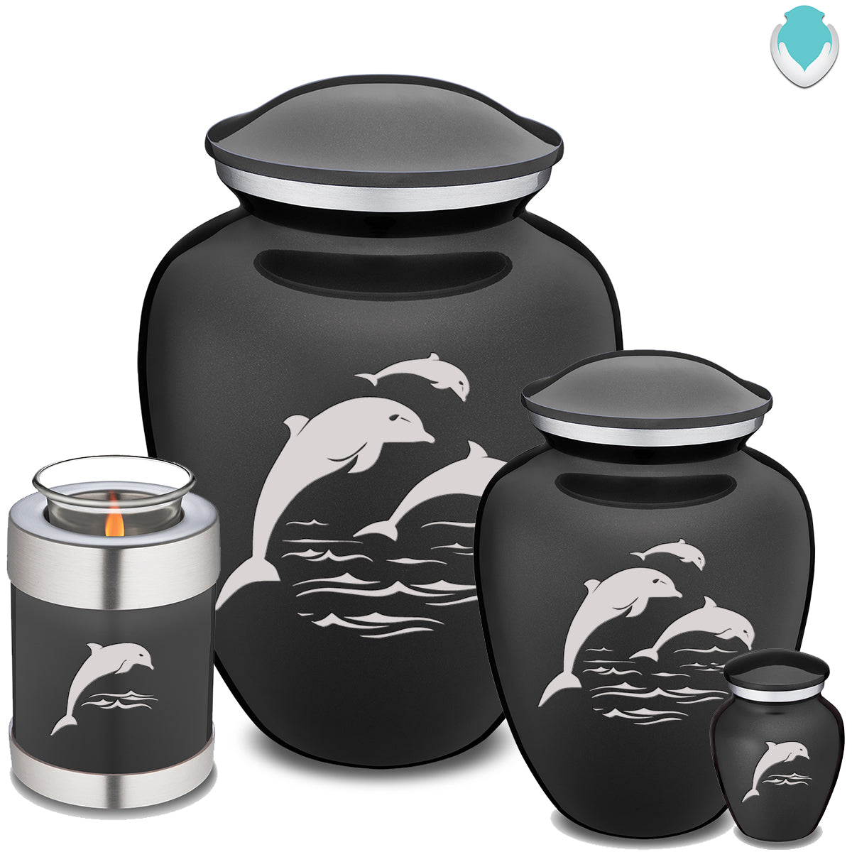 Keepsake Embrace Charcoal Dolphin Cremation Urn
