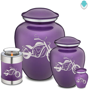 Medium Embrace Purple Motorcycle Cremation Urn