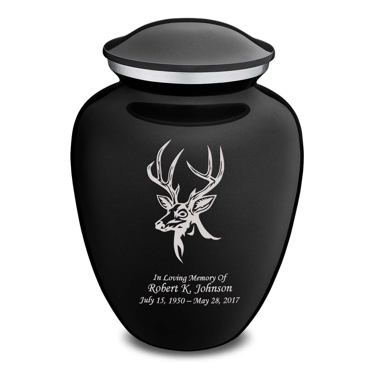 Adult Embrace Black Deer Cremation Urn