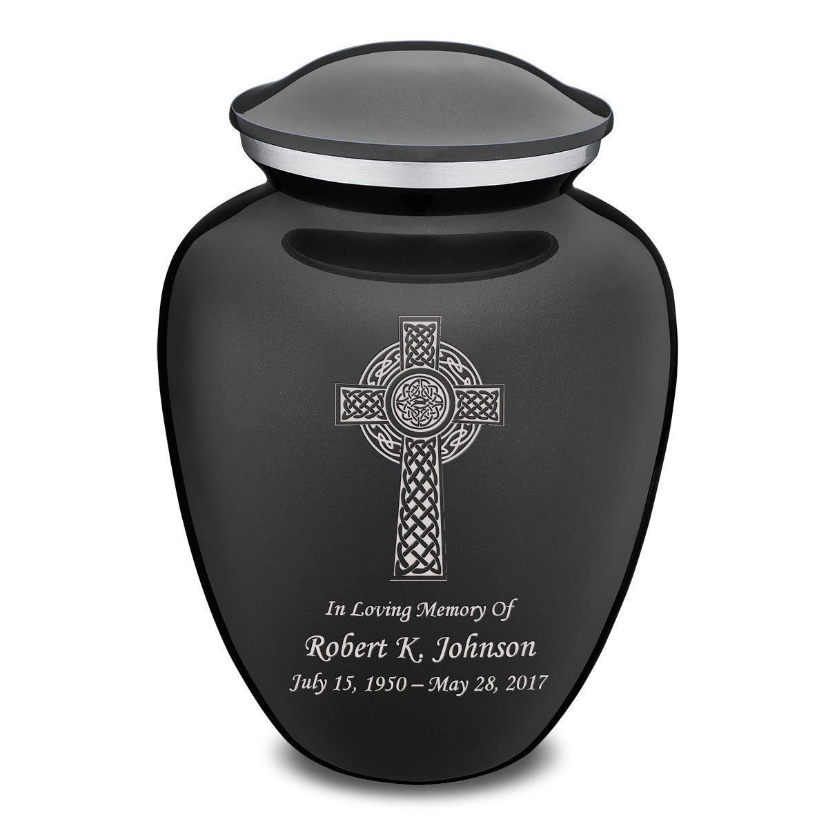 Adult Embrace Charcoal Celtic Cross Cremation Urn