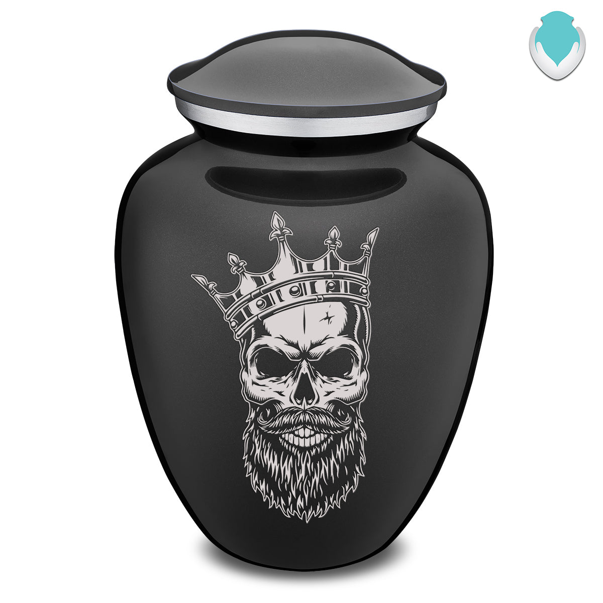 Adult Embrace Charcoal Skull Cremation Urn