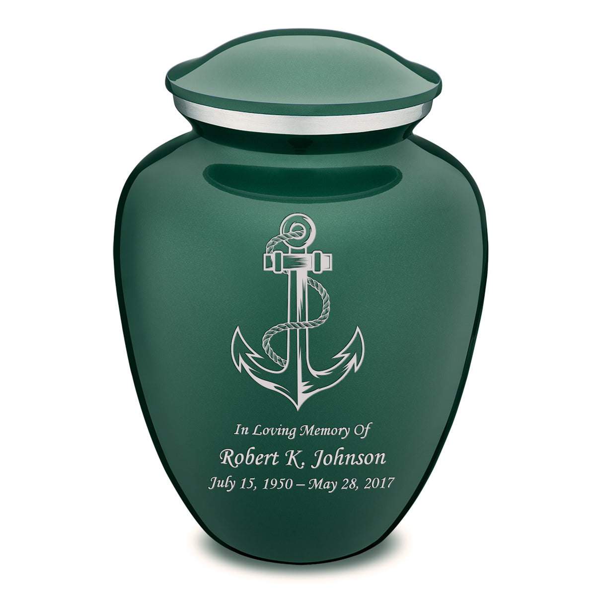 Adult Embrace Green Anchor Cremation Urn