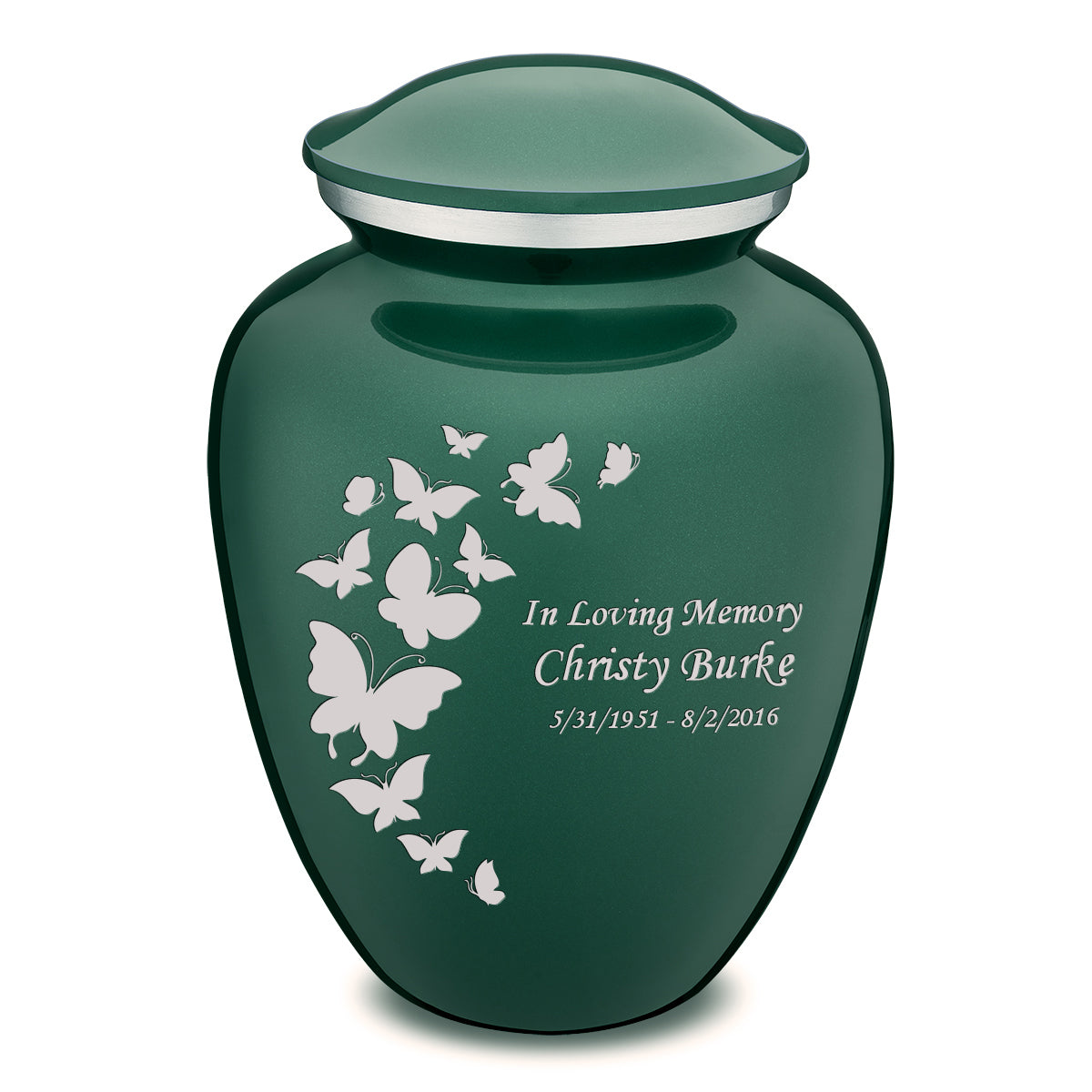 Adult Embrace Green Butterfly Cremation Urn