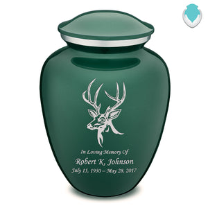 Adult Embrace Green Deer Cremation Urn
