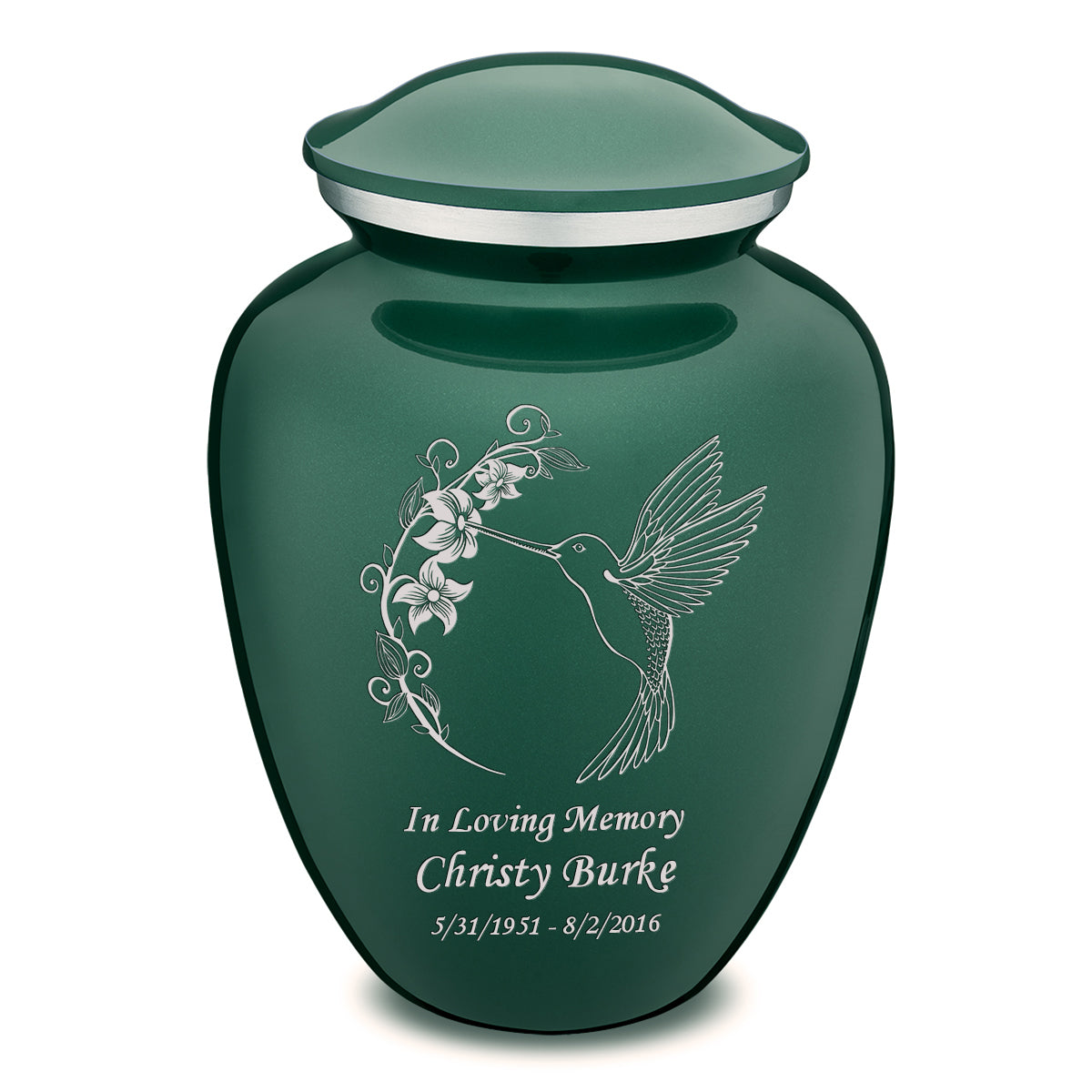 Adult Embrace Green Hummingbird Cremation Urn