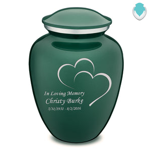 Adult Embrace Green Hearts Cremation Urn
