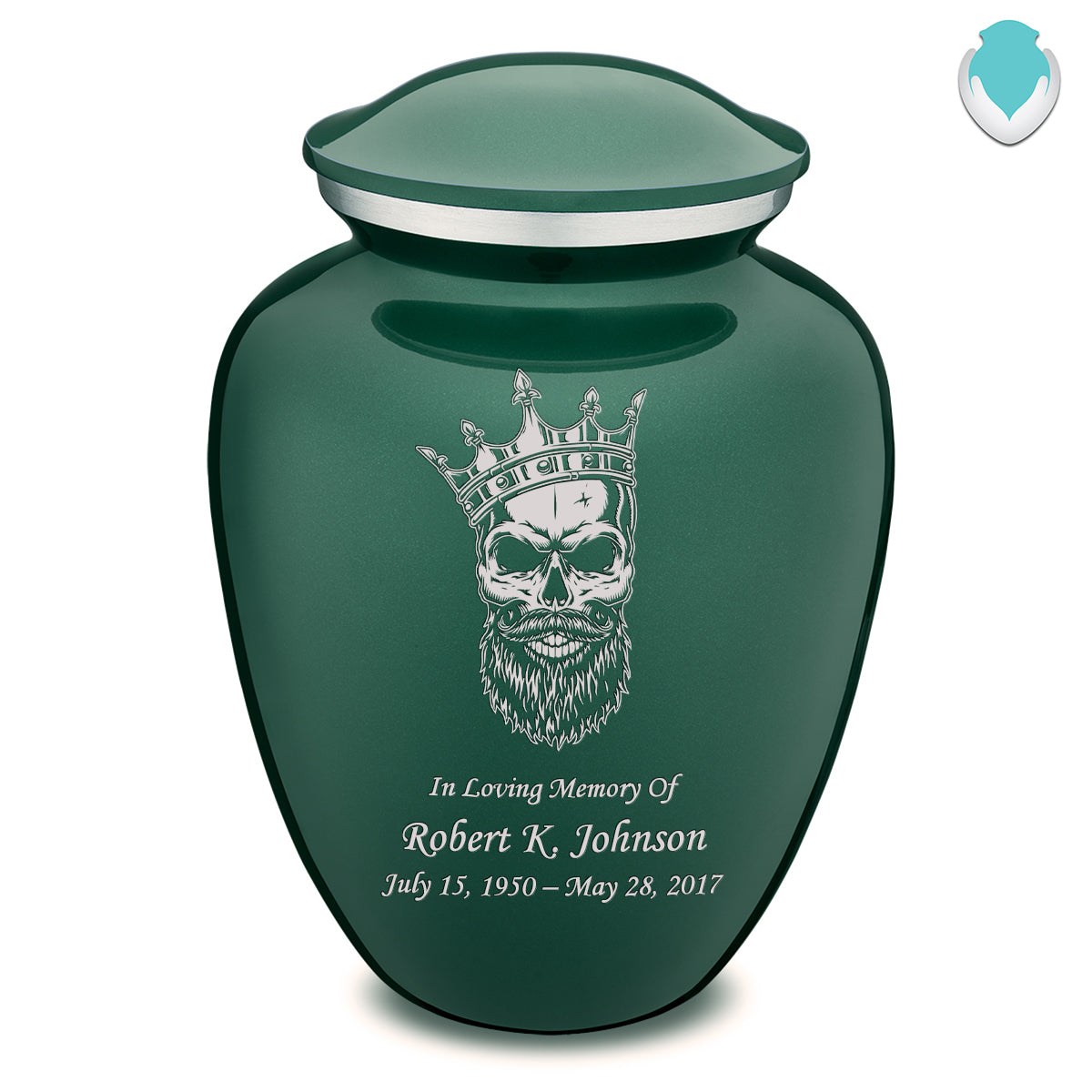 Adult Embrace Green Skull Cremation Urn